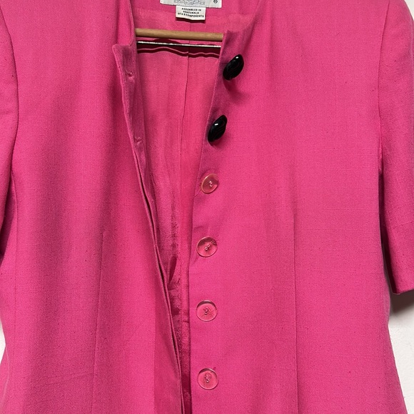 Vintage Oleg Cassini Barbie Pink Long Blazer 60s Mod Chic - Picture 9 of 11